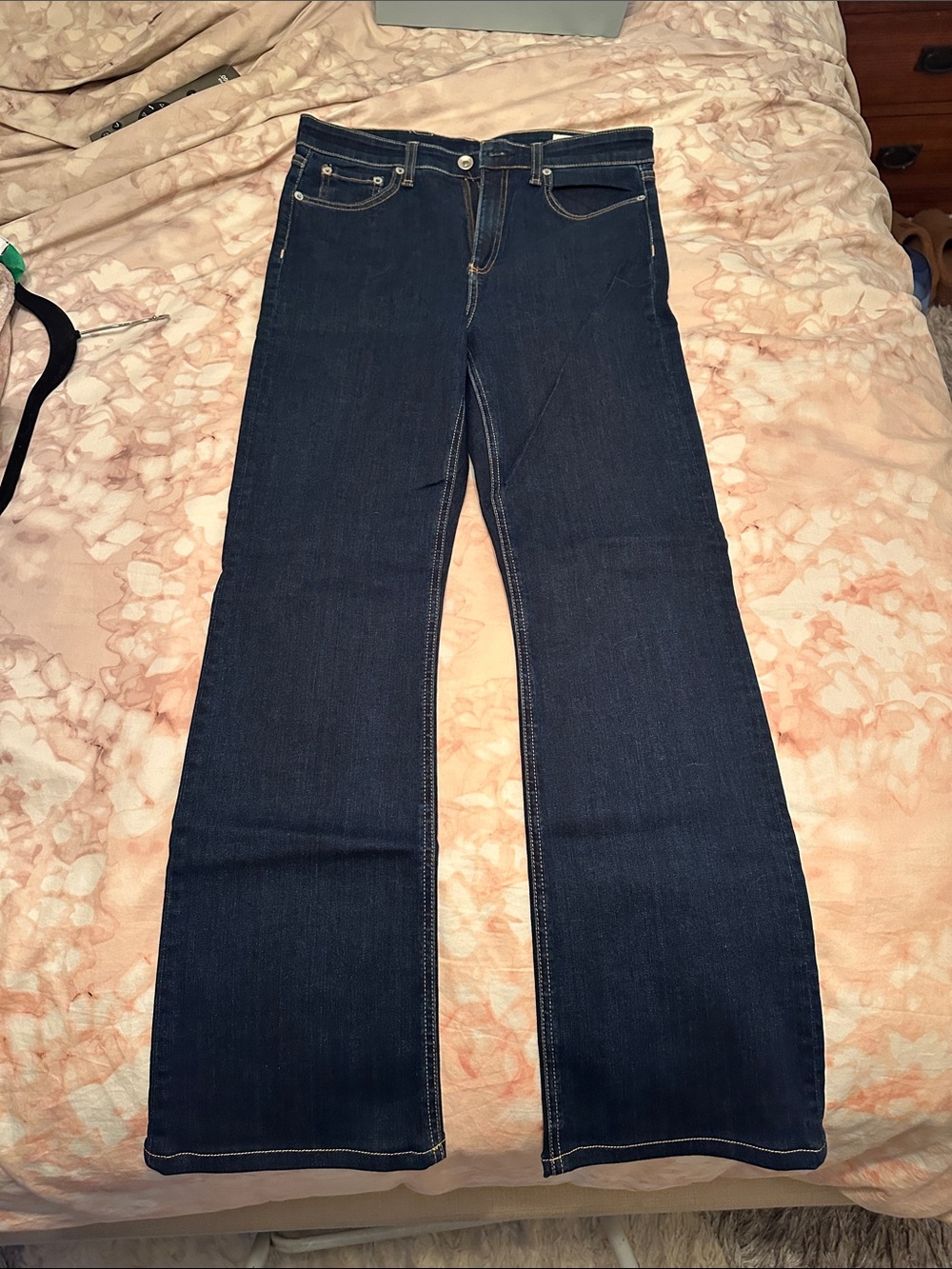 rag & bone Dark Blue Wide-Leg Jeans